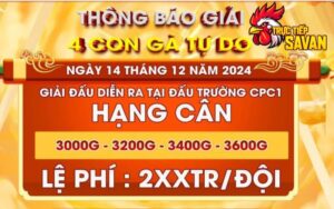 [Thông Báo] Giải 4 Con Gà Tự Do Tại CPC1 14/12/2024